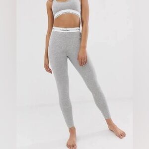 Calvin Klein Women's Modern Cotton Legging Gray Mid-Rise Tights Medium